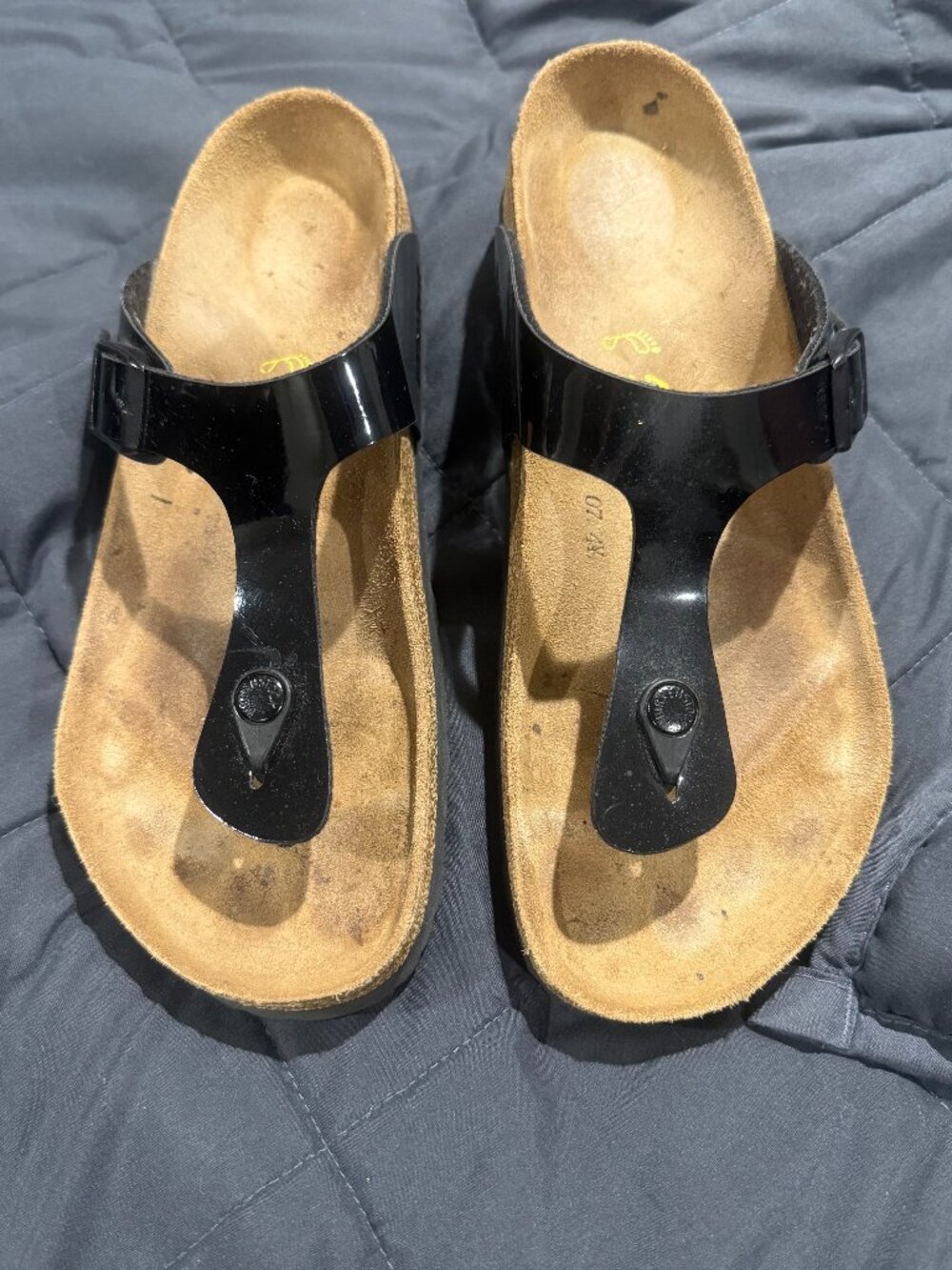 Birkenstock Gizeh Black Patent Thong Sandals Women’s 41 / US 10